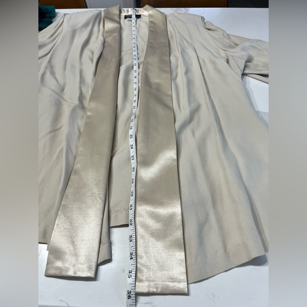Vintage Dawn Joy Fashions Satin Trim Cover Up Blazer – Open Front – USA Made - Picture 11 of 13